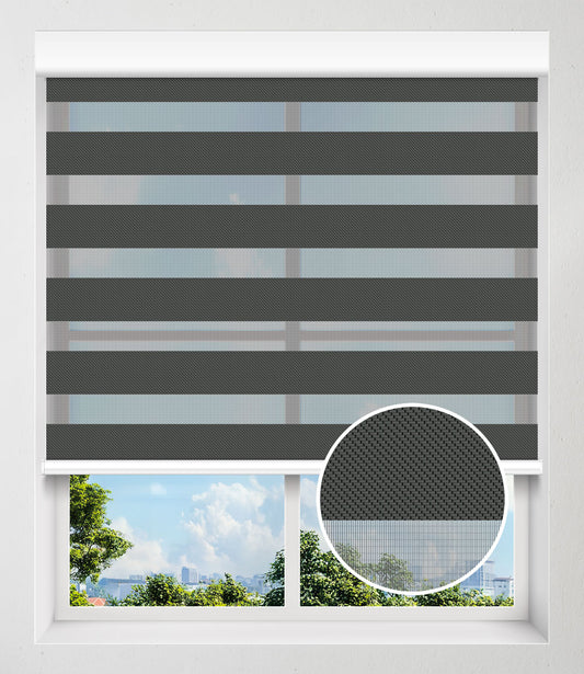 LUMEN BLACK SHEER DARKENING NO-DRILL - CHARCOAL