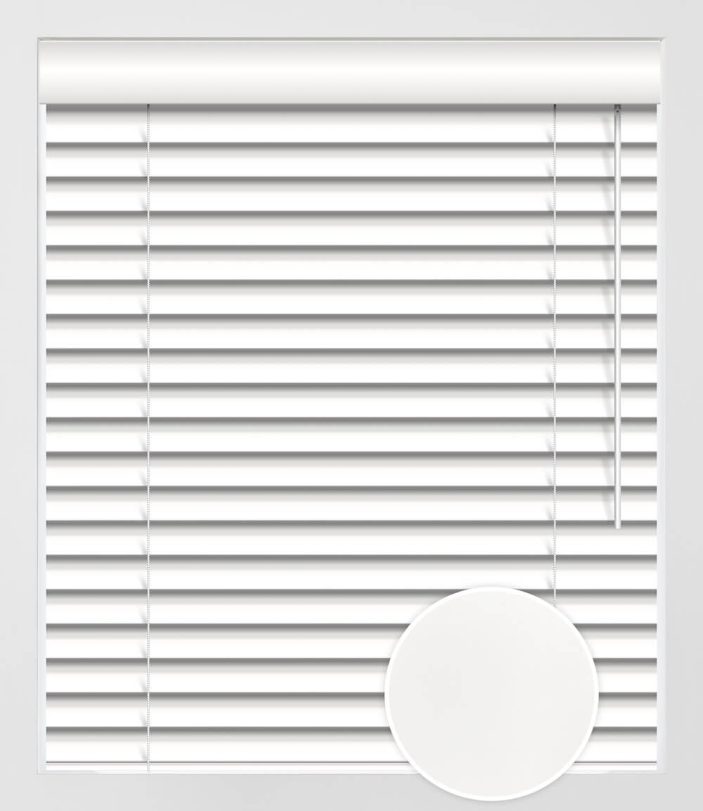 FAUX-WOOD UNI-TONE 2.5'' - WHITE